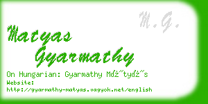 matyas gyarmathy business card